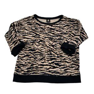 Jones New York Sport Cotton Animal Print Pullover 3/4 Sleeve Top Women's Size XL